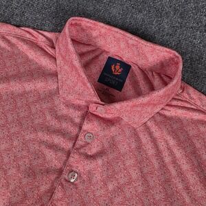Donald Ross Sport Polo Shirt Mens XL Pink Skull Floral Golf Performance w/Logo